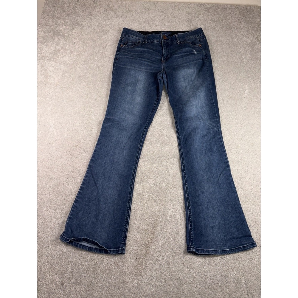Democracy Jeans Womens 12 Bootcut Mid Rise Dark Wash Stretch AB Solution 31x31